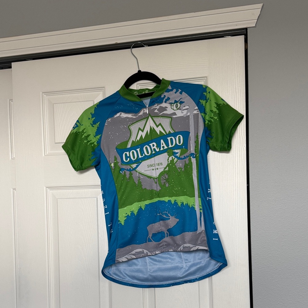 Pearl Izumi womens Colorado Cycling Jersey - Blue & Green